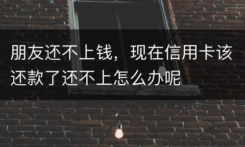 朋友还不上钱，现在信用卡该还款了还不上怎么办呢