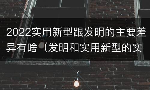 2022实用新型跟发明的主要差异有啥（发明和实用新型的实用性）