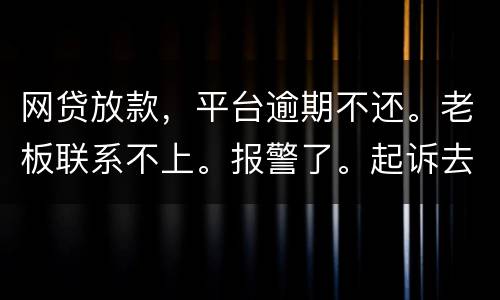 网贷放款，平台逾期不还。老板联系不上。报警了。起诉去凭电子协议法院采信吗