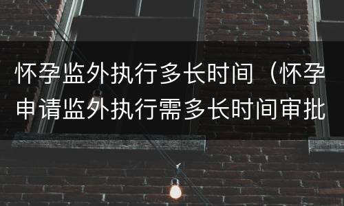 怀孕监外执行多长时间（怀孕申请监外执行需多长时间审批）