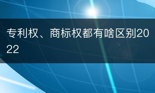 专利权、商标权都有啥区别2022