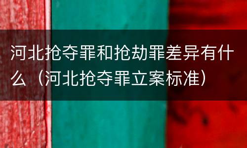 河北抢夺罪和抢劫罪差异有什么（河北抢夺罪立案标准）