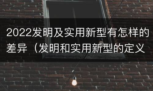 2022发明及实用新型有怎样的差异（发明和实用新型的定义）