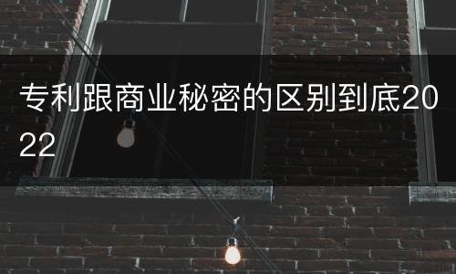 专利跟商业秘密的区别到底2022