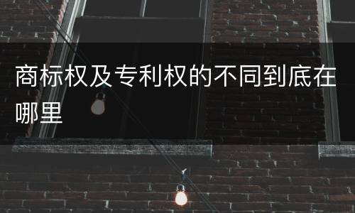 商标权及专利权的不同到底在哪里