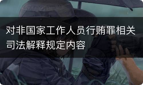 对非国家工作人员行贿罪相关司法解释规定内容