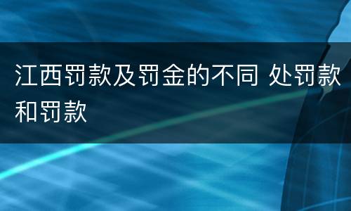 江西罚款及罚金的不同 处罚款和罚款