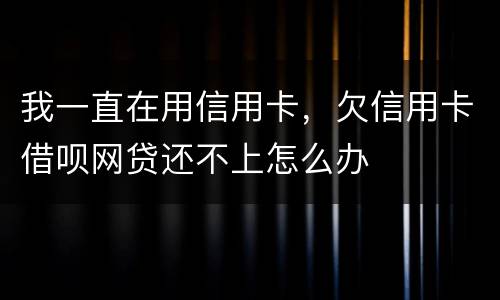 我一直在用信用卡，欠信用卡借呗网贷还不上怎么办