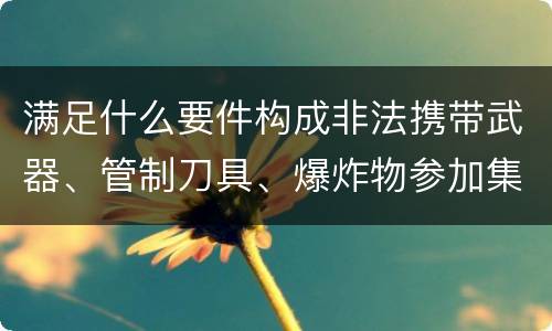 满足什么要件构成非法携带武器、管制刀具、爆炸物参加集会、游行、示威罪