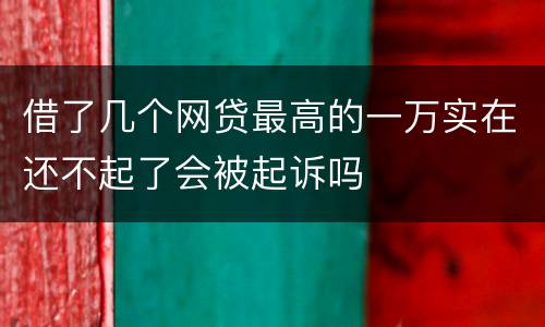 借了几个网贷最高的一万实在还不起了会被起诉吗