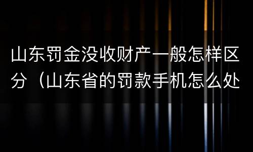 山东罚金没收财产一般怎样区分（山东省的罚款手机怎么处理）