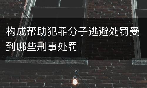 构成帮助犯罪分子逃避处罚受到哪些刑事处罚