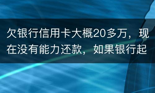 欠银行信用卡大概20多万，现在没有能力还款，如果银行起诉，法院会怎么判决，如果强