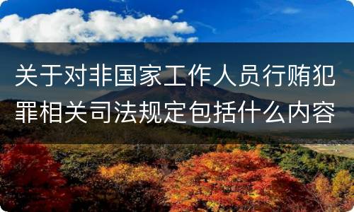 关于对非国家工作人员行贿犯罪相关司法规定包括什么内容