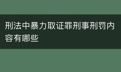 刑法中暴力取证罪刑事刑罚内容有哪些