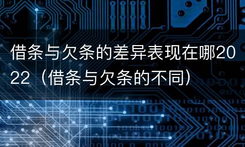 借条与欠条的差异表现在哪2022（借条与欠条的不同）