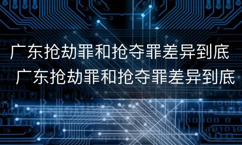 广东抢劫罪和抢夺罪差异到底 广东抢劫罪和抢夺罪差异到底有多大