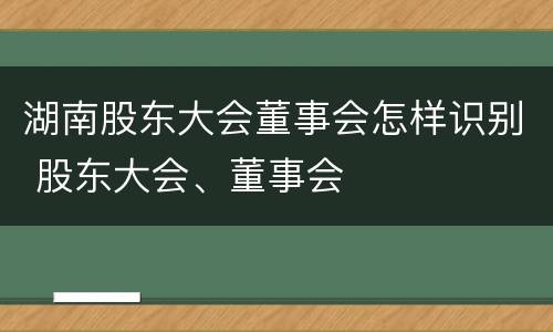 湖南股东大会董事会怎样识别 股东大会、董事会