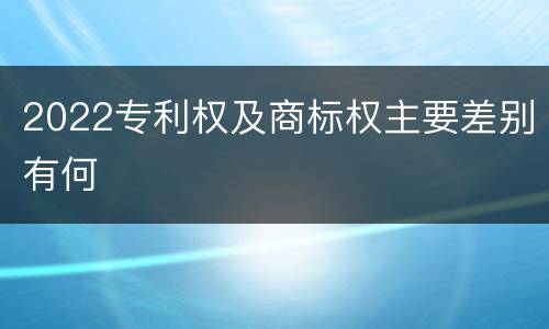 2022专利权及商标权主要差别有何