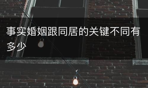 事实婚姻跟同居的关键不同有多少