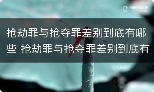 抢劫罪与抢夺罪差别到底有哪些 抢劫罪与抢夺罪差别到底有哪些不同