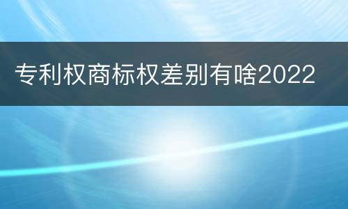 专利权商标权差别有啥2022