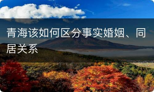 青海该如何区分事实婚姻、同居关系