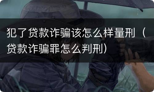 犯了贷款诈骗该怎么样量刑（贷款诈骗罪怎么判刑）