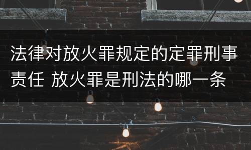 法律对放火罪规定的定罪刑事责任 放火罪是刑法的哪一条