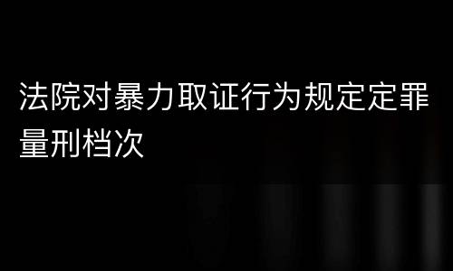 法院对暴力取证行为规定定罪量刑档次