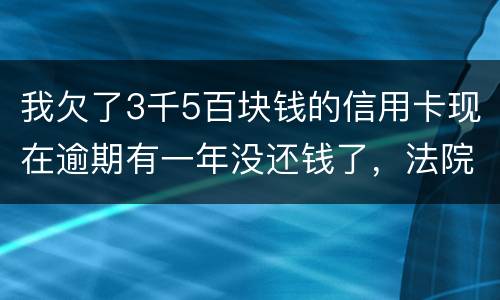 我欠了3千5百块钱的信用卡现在逾期有一年没还钱了，法院起诉我了要我还2万4千多，