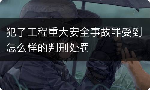 犯了工程重大安全事故罪受到怎么样的判刑处罚