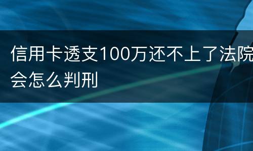 信用卡透支100万还不上了法院会怎么判刑