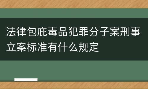 法律包庇毒品犯罪分子案刑事立案标准有什么规定