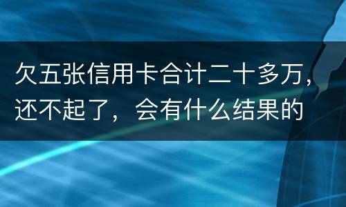 欠五张信用卡合计二十多万，还不起了，会有什么结果的