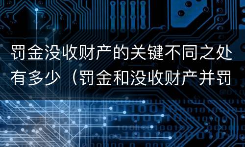 罚金没收财产的关键不同之处有多少（罚金和没收财产并罚的执行顺序）