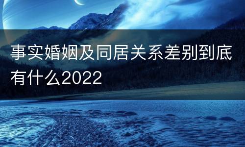 事实婚姻及同居关系差别到底有什么2022