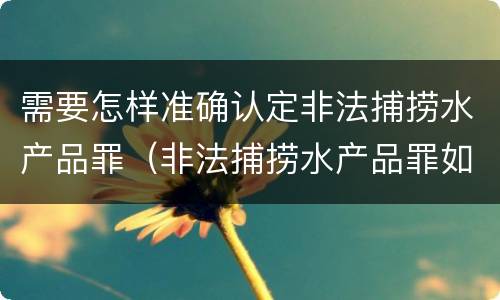 需要怎样准确认定非法捕捞水产品罪（非法捕捞水产品罪如何鉴定）