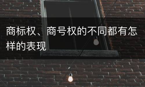 商标权、商号权的不同都有怎样的表现