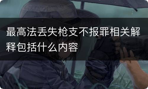 最高法丢失枪支不报罪相关解释包括什么内容