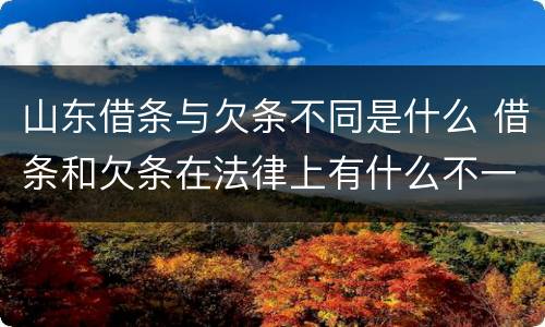 山东借条与欠条不同是什么 借条和欠条在法律上有什么不一样的地方