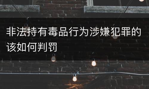 非法持有毒品行为涉嫌犯罪的该如何判罚