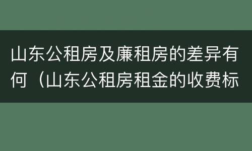 山东公租房及廉租房的差异有何（山东公租房租金的收费标准）