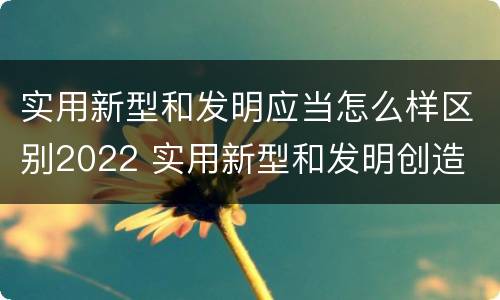 实用新型和发明应当怎么样区别2022 实用新型和发明创造