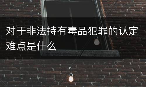 对于非法持有毒品犯罪的认定难点是什么