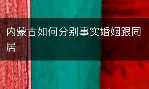 内蒙古如何分别事实婚姻跟同居