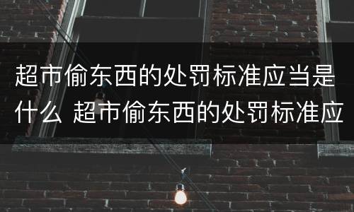 超市偷东西的处罚标准应当是什么 超市偷东西的处罚标准应当是什么呢