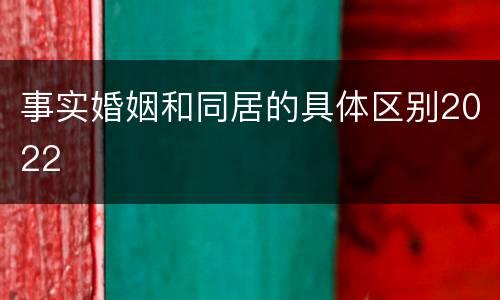 事实婚姻和同居的具体区别2022