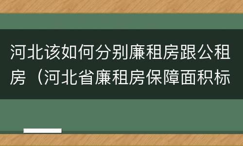 河北该如何分别廉租房跟公租房（河北省廉租房保障面积标准）