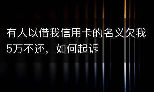 有人以借我信用卡的名义欠我5万不还，如何起诉